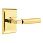 Emtek L-Square Faceted 5211 Select Brass Privacy Leverset with Neos Rosette for Right Handed Doors product