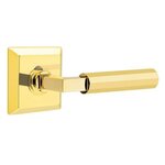 Emtek L-Square Faceted 8131 Select Brass Passage Leverset with Quincy Rosette for Left Handed Doors product