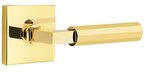 Emtek L-Square Faceted 5110 Select Brass Passage Leverset with Square Rosette for Right Handed Doors product