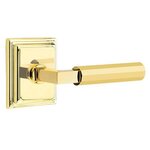 Emtek L-Square Faceted 8261 Select Brass Privacy Leverset with Wilshire Rosette for Left Handed Doors product