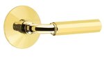 Emtek R-Bar Faceted 5107 Select Brass Passage Leverset with Modern Rosette for Right Handed Doors product
