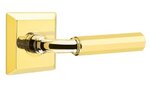 Emtek R-Bar Faceted 8131 Select Brass Passage Leverset with Quincy Rosette for Left Handed Doors product