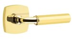 Emtek R-Bar Faceted 5316 Select Brass Passage Leverset with Urban Modern Rosette for Right Handed Doors product