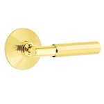 Emtek T-Bar Faceted 5107 Select Brass Passage Leverset with Modern Rosette for Right Handed Doors product