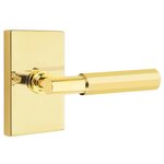 Emtek T-Bar Faceted 5112 Select Brass Passage Leverset with Modern Rectangular Rosette for Left Handed Doors product