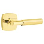 Emtek T-Bar Faceted 5326 Select Brass Privacy Leverset with Urban Modern Rosette for Right Handed Doors product