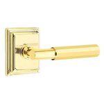 Emtek T-Bar Faceted 8261 Select Brass Privacy Leverset with Wilshire Rosette for Left Handed Doors product