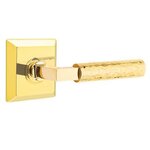 Emtek L-Square Hammered 8531 Select Brass Full Dummy Leverset with Quincy Rosette product