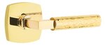 Emtek L-Square Hammered 5326 Select Brass Privacy Leverset with Urban Modern Rosette for Left Handed Doors product