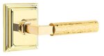 Emtek L-Square Hammered 8561 SD Select Brass Single Dummy Lever with Wilshire Rosette for Left Handed Doors product