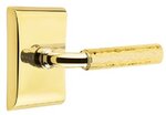 Emtek R-Bar Hammered 5111 Select Brass Passage Leverset with Neos Rosette for Right Handed Doors product