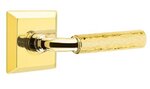 Emtek R-Bar Hammered 8231 Select Brass Privacy Leverset with Quincy Rosette for Left Handed Doors product