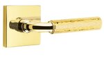 Emtek R-Bar Hammered 5050 SD Select Brass Single Dummy Lever with Square Rosette for Right Handed Doors product