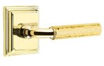 Emtek R-Bar Hammered 8261 Select Brass Privacy Leverset with Wilshire Rosette for Left Handed Doors product