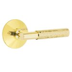 Emtek T-Bar Hammered 5107 Select Brass Passage Leverset with Modern Rosette for Right Handed Doors product