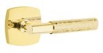 Emtek T-Bar Hammered 5316 Select Brass Passage Leverset with Urban Modern Rosette for Right Handed Doors product