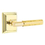 Emtek T-Bar Hammered 8261 Select Brass Privacy Leverset with Wilshire Rosette for Left Handed Doors product