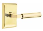 Emtek L-Square Smooth 5051 SD Select Brass Single Dummy Lever with Neos Rosette for Left Handed Doors product