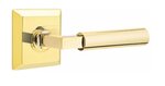 Emtek L-Square Smooth 8131 Select Brass Passage Leverset with Quincy Rosette for Left Handed Doors product
