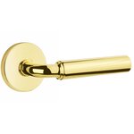 Emtek R-Bar Smooth 5209 Select Brass Privacy Leverset with Disk Rosette for Right Handed Doors product