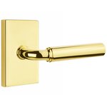 Emtek R-Bar Smooth 5052 SD Select Brass Single Dummy Lever with Modern Rectangular Rosette for Left Handed Doors product