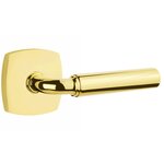 Emtek R-Bar Smooth 5326 Select Brass Privacy Leverset with Urban Modern Rosette for Right Handed Doors product
