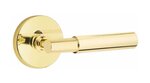 Emtek T-Bar Smooth 5059 SD Select Brass Single Dummy Lever with Disk Rosette for Left Handed Doors product