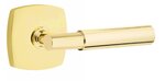 Emtek T-Bar Smooth 5306 SD Select Brass Single Dummy Lever with Urban Modern Rosette for Right Handed Doors product