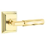 Emtek T-Bar Tribeca 8261 Select Brass Privacy Leverset with Wilshire Rosette for Right Handed Doors product