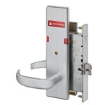 Schlage L9040 17N OSOCC Bath/Bedroom Privacy Mortise Lock with 17 Lever and N Escutcheon with Outside Occupied/Vacant Indicator