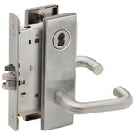 Schlage L9080J 03N Storeroom Mortise Lock with 03 Lever and N Escutcheon without Full Size Interchangeable Core