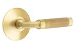 Emtek R-Bar Knurled 5107 Select Brass Passage Leverset with Modern Rosette for Left Handed Doors product