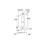 Baldwin 6339.L178 Left Handed Extended Lip Mortise Strike for Latch &amp; Deadbolt Function for 2.5 Inch Backsets