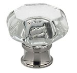 Omnia Prodigy 9955 1-1/4&quot; Octagon Glass Cabinet Knob
