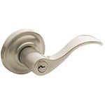 Baldwin 5256.LENT Estate Wave Keyed Entry Leverset with Emergency Exit Function for Left Handed 2-1/4 Inch Thick Doors