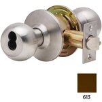 Dexter Commercial C2000STRMB SFIC Storeroom Grade 2 Ball Knob Non Clutching Cylindrical Lock with Small Format IC Prep