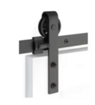 Emtek B110206SPCLDD Classic Face Mount Spoked Wheel Hanger with 6'-6" Track Barn Door Hardware with Classic Fastener for Double Doors