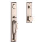Baldwin EELONXRUSSBE Reserve Longview Single Cylinder Handleset with Rustic Knob and Square Bevel Escutcheon