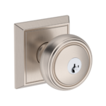 Baldwin EN.BRE.CHR.SMC Reserve Bremerton Keyed Entry Knobset with Chamfered Square Rosette SmartKey C Keyway