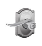 Schlage F51SAC/CAM Sacramento Keyed Entry Leverset with Camelot Decorative Rosette