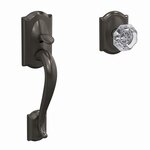 Schlage Custom FC285 CAM/ALXxCAM Camelot Lower Handleset with Alexandria Glass Knob & Camelot Rosette