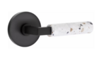 Emtek L-Square Terrazzo 5059 Select Brass Full Dummy Leverset with Disk Rosette product