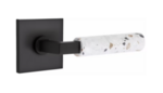 Emtek L-Square Terrazzo 5210 Select Brass Privacy Leverset with Square Rosette for Right Handed Doors product