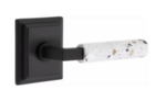 Emtek L-Square Terrazzo 8261 Select Brass Privacy Leverset with Wilshire Rosette for Right Handed Doors product