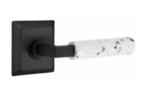 Emtek L-Square Terrazzo 8131 Select Brass Passage Leverset with Quincy Rosette for Right Handed Doors product