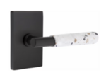 Emtek T-Bar Terrazzo 5112 Select Brass Passage Leverset with Modern Rectangular Rosette for Left Handed Doors product