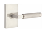 Emtek L-Square Knurled 5052 Select Brass Full Dummy Leverset with Modern Rectangular Rosette product