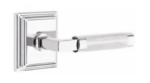 Emtek L-Square Knurled 8561 SD Select Brass Single Dummy Lever with Wilshire Rosette for Right Handed Doors product