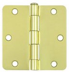 Deltana S35R4 Residential 3-1/2 Inch x 3-1/2 Inch Steel Hinge with 1/4 Inch Radius Corners (Sold in Pairs)