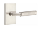 Emtek R-Bar Knurled 5052 Select Brass Full Dummy Leverset with Modern Rectangular Rosette product